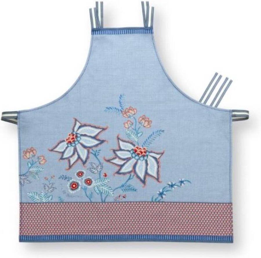 Pip Studio Flower Festival Keukenschort Schort Blauw 85x88cm