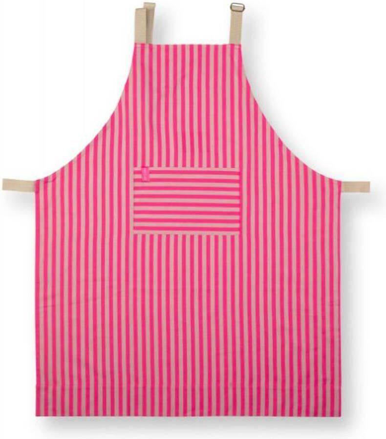 Pip Studio keukenschort gestreept roze