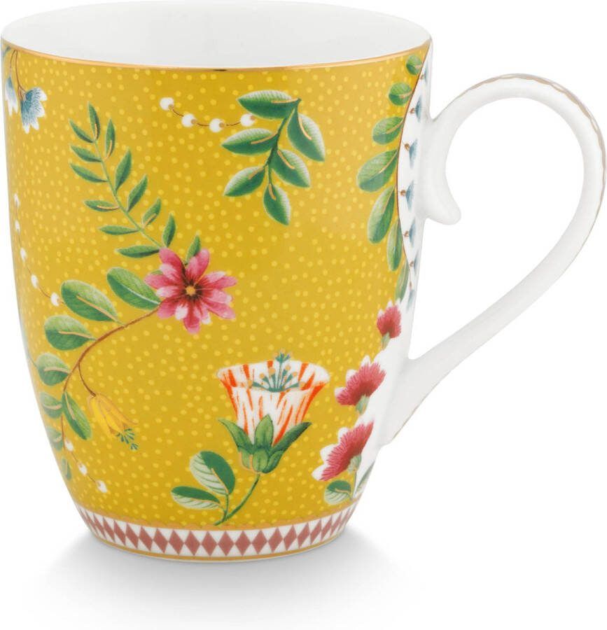 Pip Studio La Majorelle Grote Mok met Oor Geel Porselein 350ml