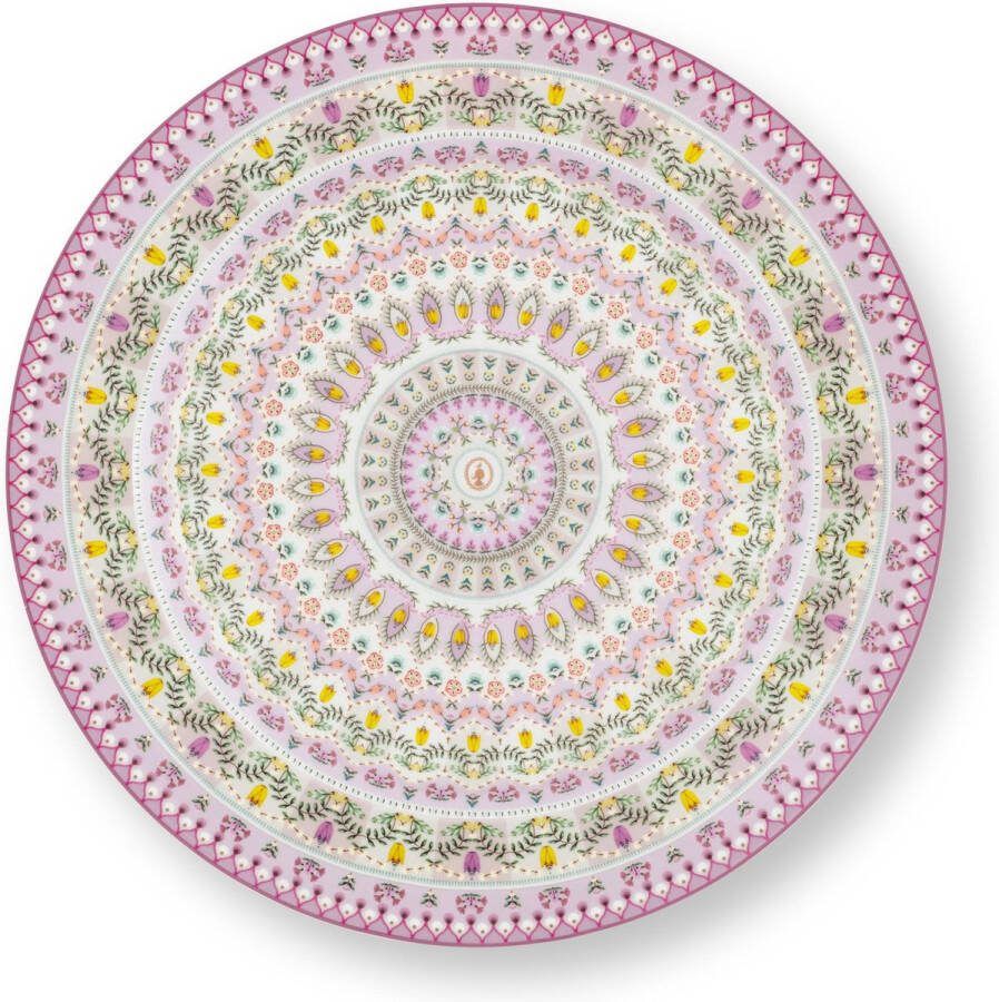 Pip Studio Lily & Lotus bord ⌀32cm Moon delight Multi serveerbord onderbord Lila Roze bord