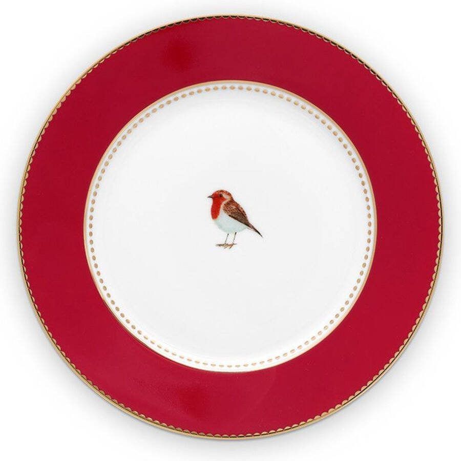 PiP Studio Love Birds Rood Set van zes borden 17 cm
