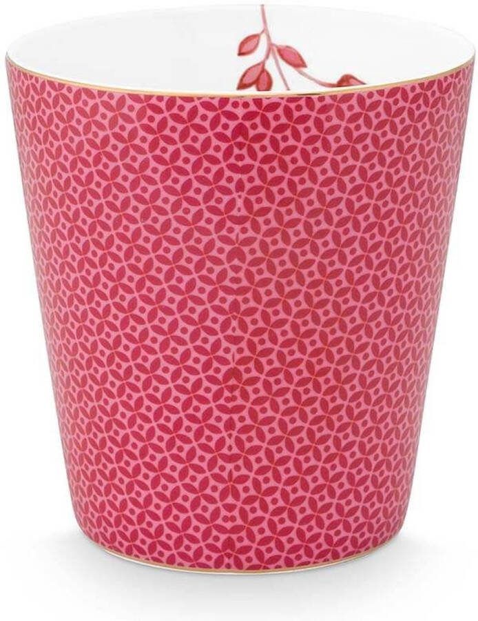 Pip Studio Mok Beker Royal Tiles Dark Pink Porselein
