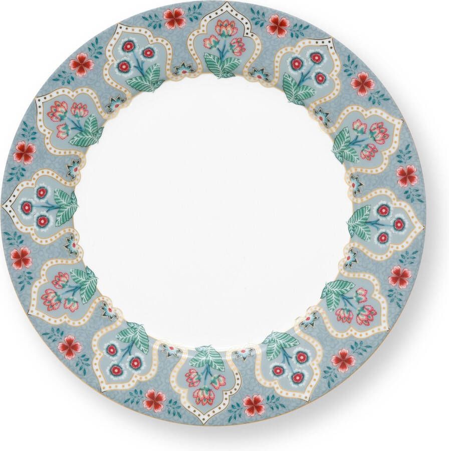 PiP Studio oriental flower festival blauw cadeauset van 4 ontbijtborden 21cm