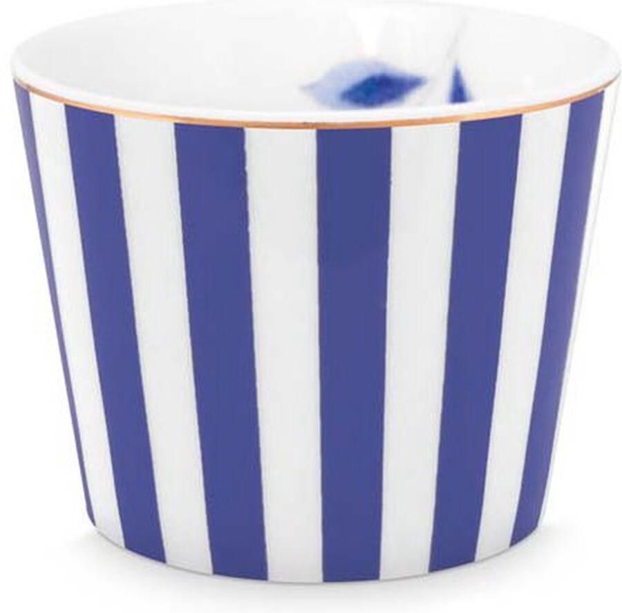 Pip Studio blauw met wit gestreepte eierdopje Royal Stripes blue
