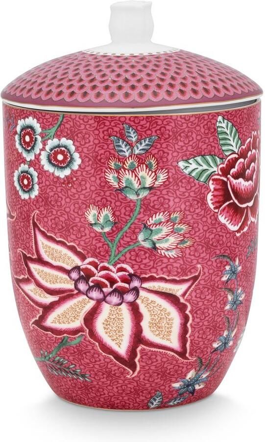 Pip Studio Flower Festival Voorraadpot Servies Voorraadpotten Donkerroze 1.5l