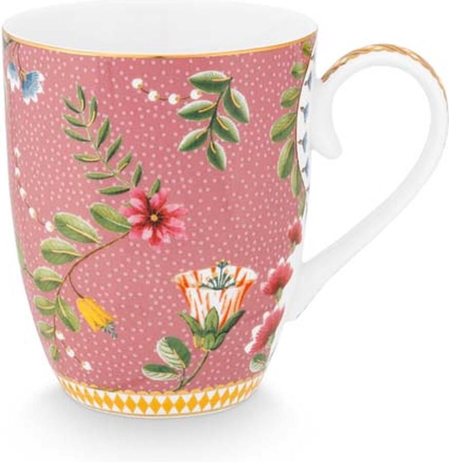 Pip Studio La Majorelle Grote Mok met Oor Roze Porselein 350ml