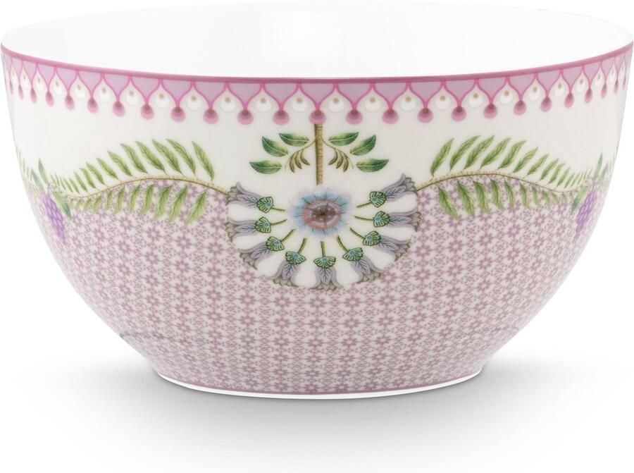 Pip Studio Lily & Lotus kom ⌀15cm Tiles Lilac lila kom tegeltjes soepkom ontbijtkom dessertkom porselein vaatwasserbestendig