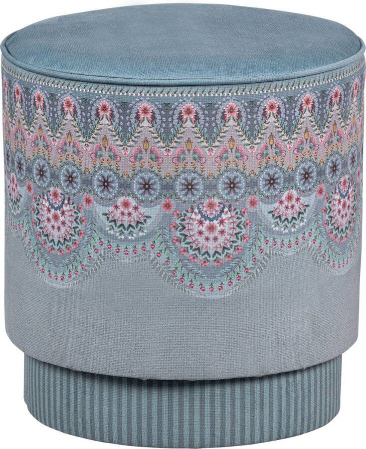 Pip Studio Poef 'Majorelle' Velvet 40cm kleur Blauw
