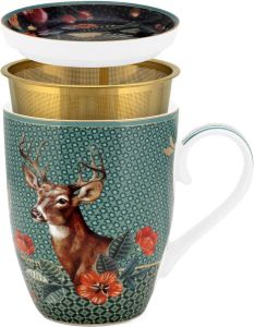 PiP Studio Tea for One mok Winter Wonderland groen Porselein 350ml giftbox