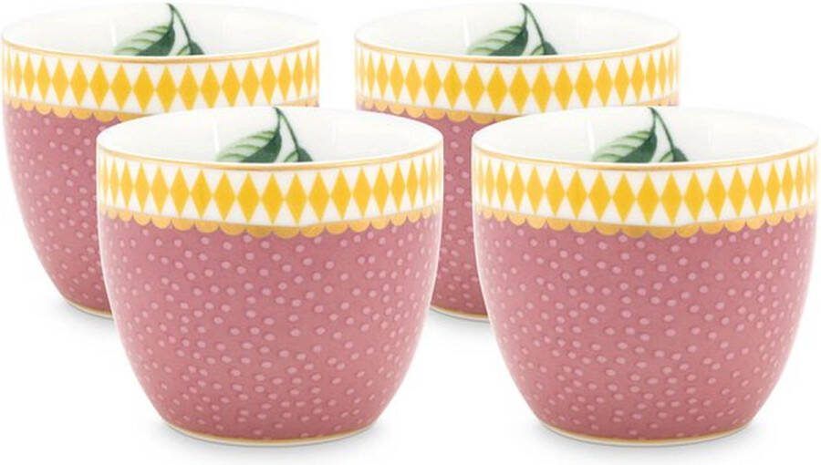 Pip Studio Vier eierdopjes La majorelle Pink Eierdop porselein