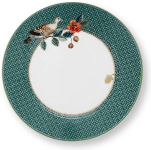 PiP Studio Winter Wonderland 6 gebaksborden ⌀ 17cm porselein donkergroen duif