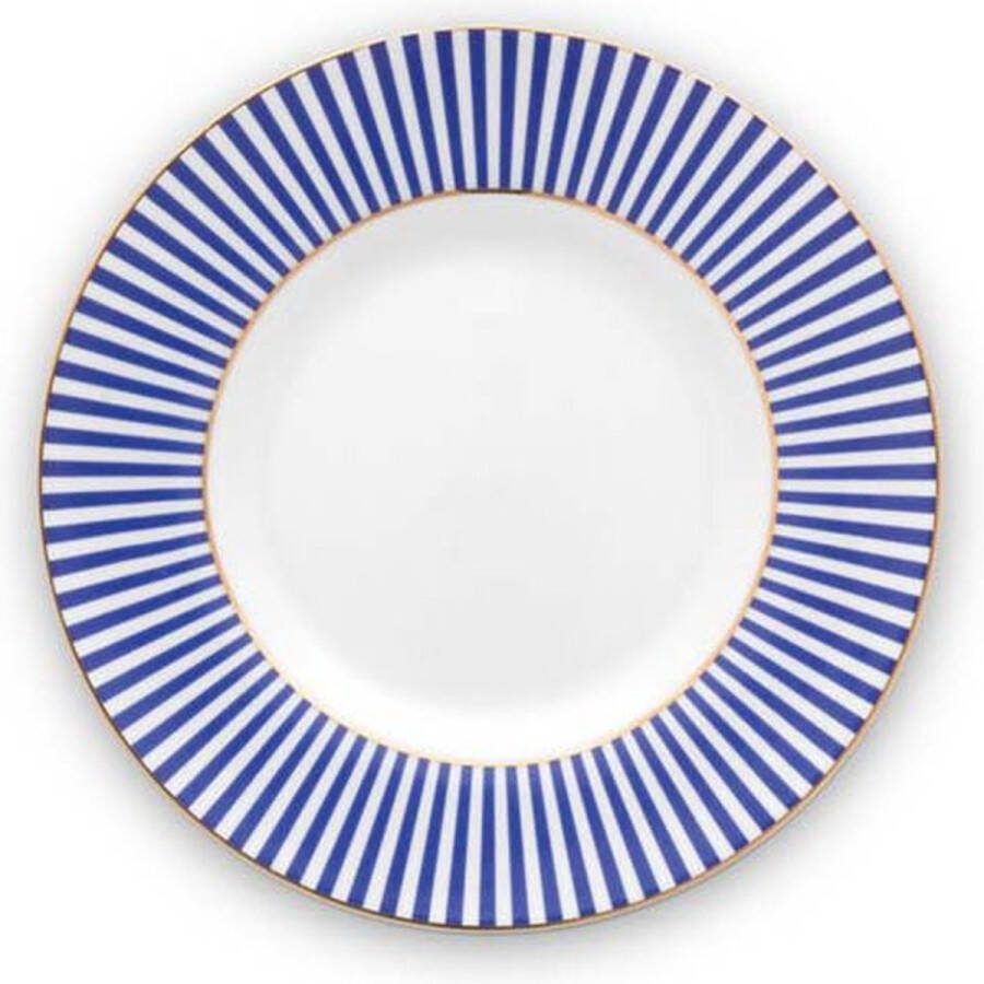 Pip Studio ZES borden Royal Stripes 17 cm blauw bord