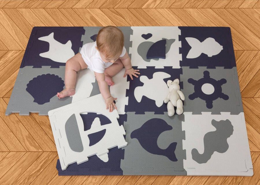 Hakuna Matte Pippa Design Speelkleed Baby foam mat zeedieren