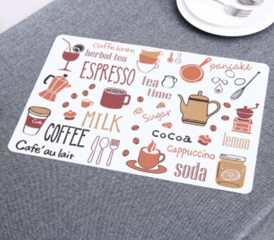 Pippashop 4 stuks placemats met print 40x28 cm