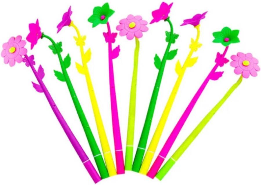 Pippashop 5 stuks gelpennen bloemen