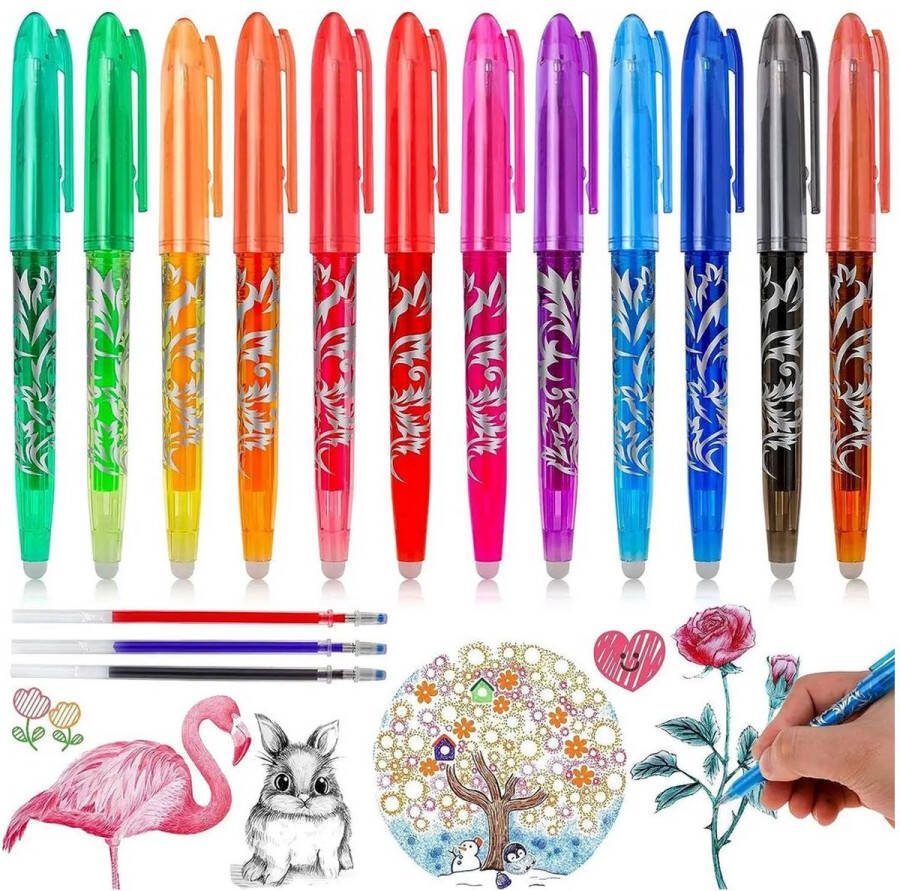 Pippashop 8 stuks uitwisbare gelpennen verschillende kleuren