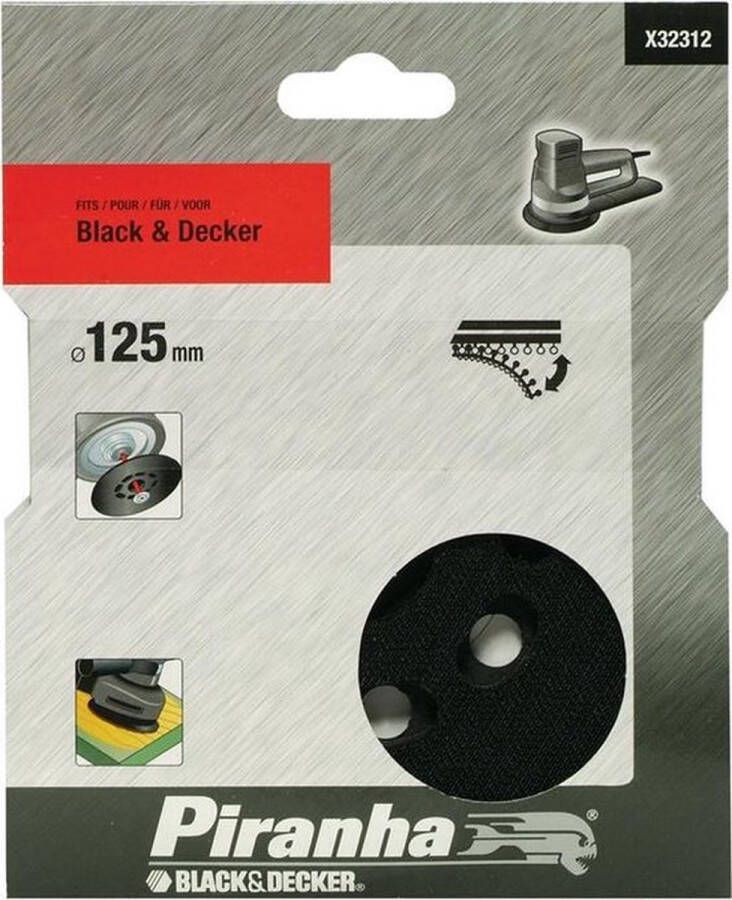 Piranha Black & Decker 125mm excentrische Schuurzool voor schuurmachine