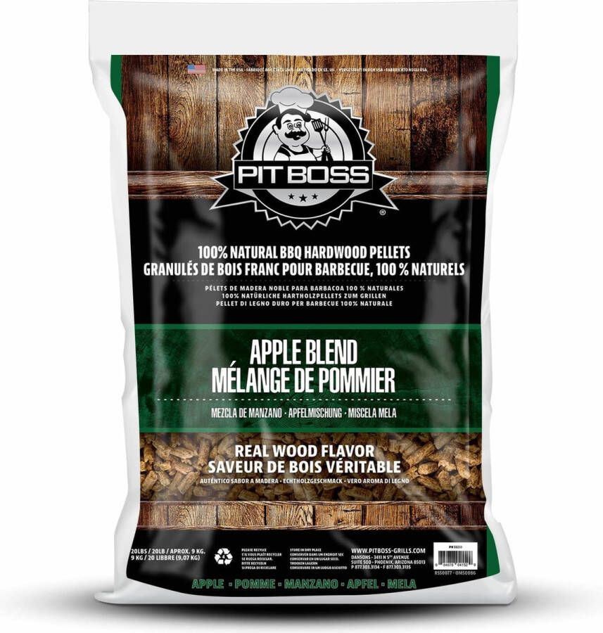 PITBOSS Pit Boss Hardhout Pellets 9 kg Apple Mix