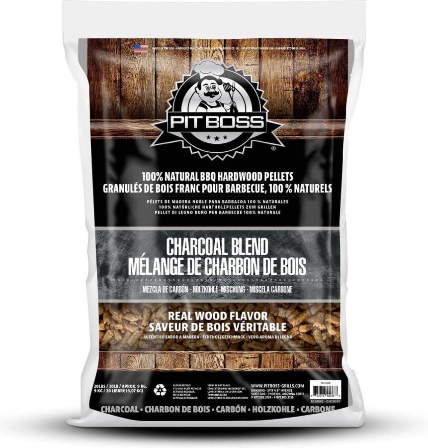 Pit Boss Charcoal Blend hardhout pellets (9 kg)