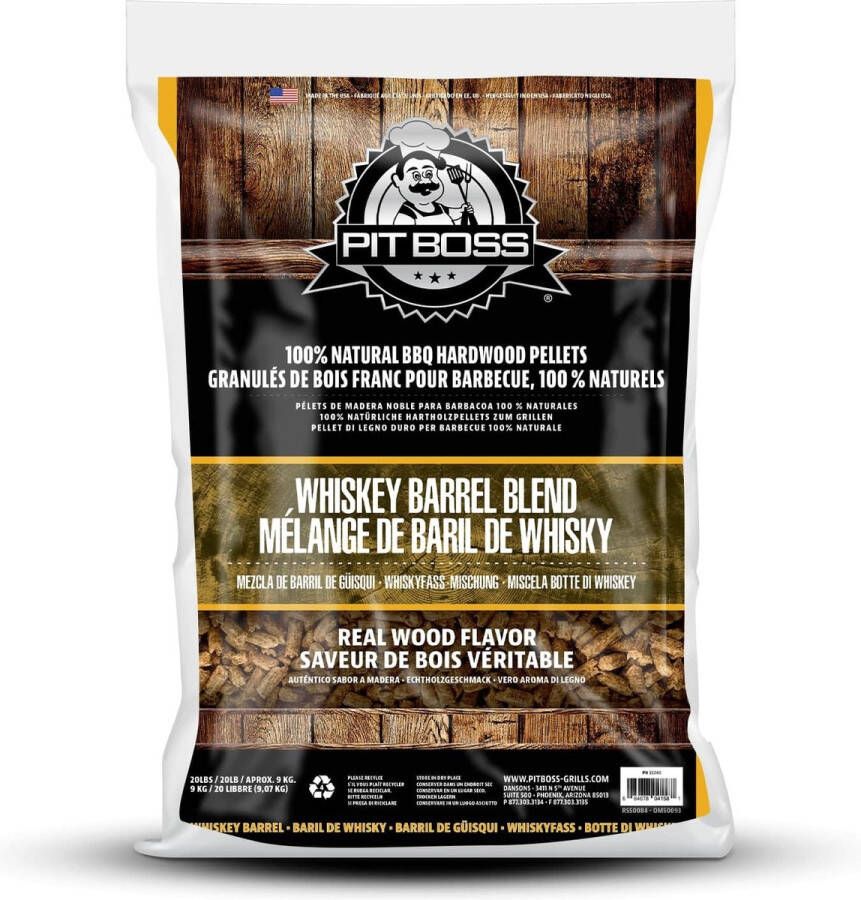 PitBoss 2 zakken -grills hout pellets whiskey barrel blend voor hout pellet barbecue grill (pellet bbq)