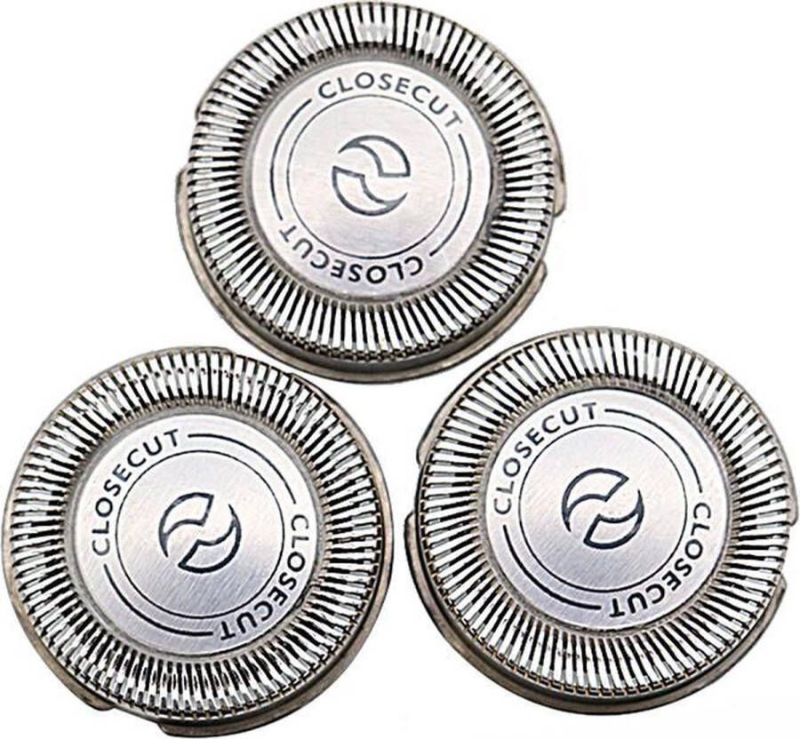 Pitt & Co. 3 Scheerkoppen geschikt voor Philips HQ56 50 – Norelco HQ69 – Scheerhoofd – Scheermesjes Shaving blades
