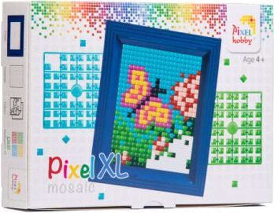 PIXELHOBBY Cadeauset Vlinder met lijst voor kinderen vanaf 4 jaar