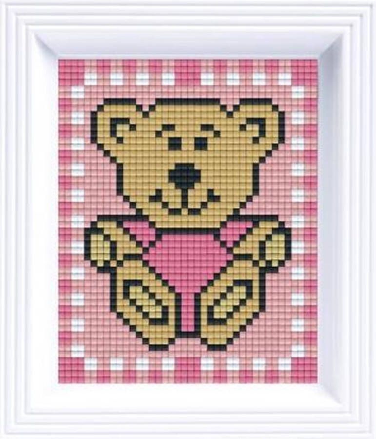 PIXELHOBBY Classic Roze Beertje 10x12 cm