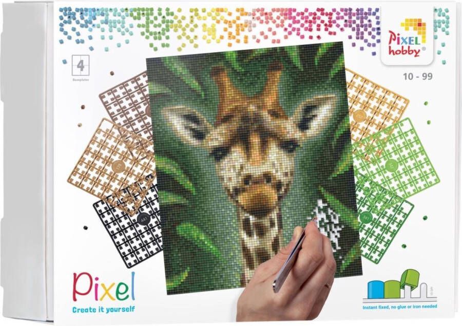 PIXELHOBBY geschenkdoos 4 basisplaten Giraffe