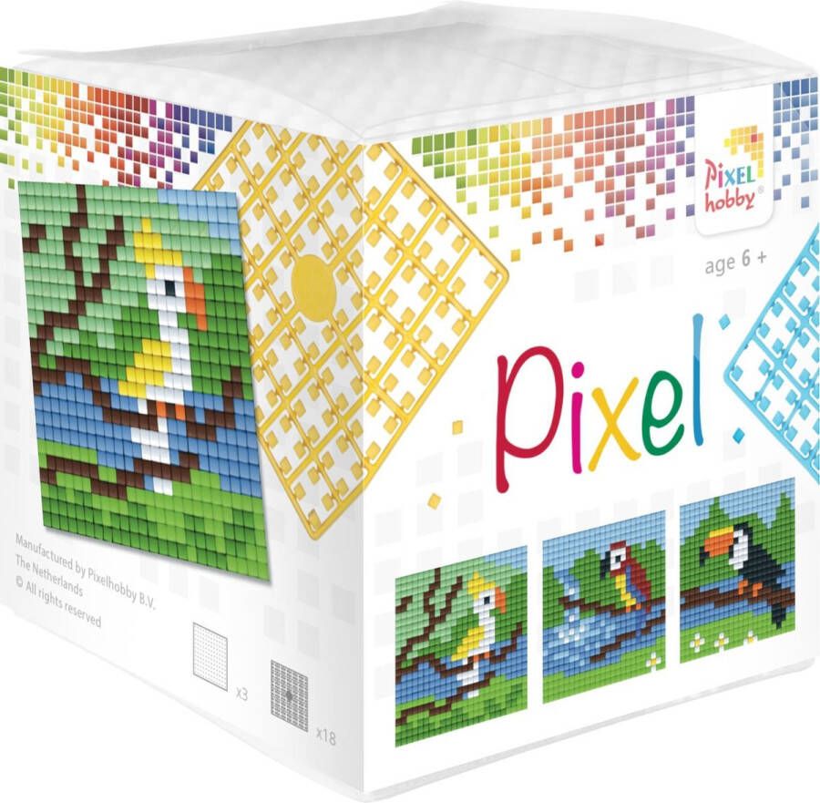 PIXELHOBBY Kubus Tropische vogels