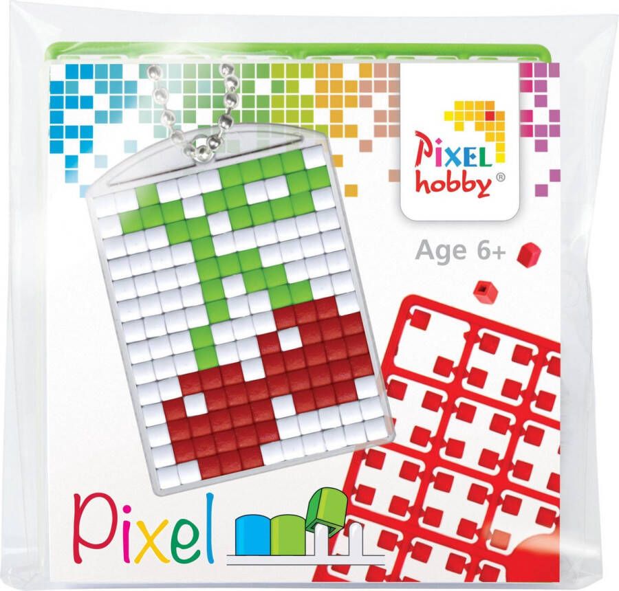 PIXELHOBBY Medaillon Sleutelhanger Startset kersen