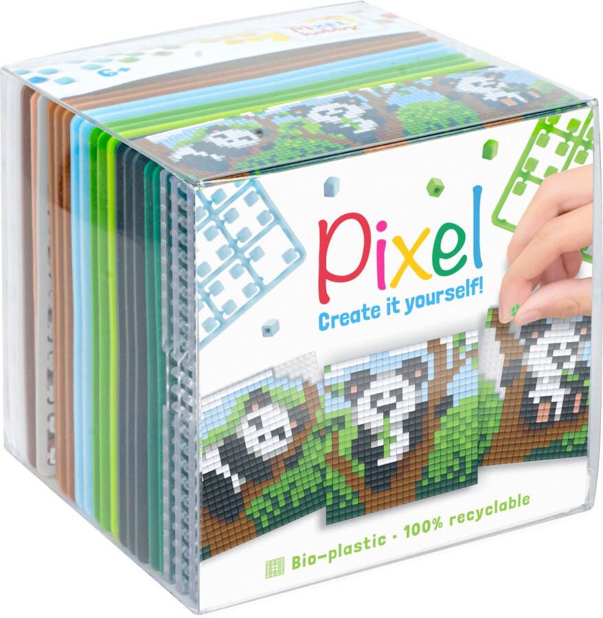 PIXELHOBBY Pixel Create it yourself kubus setje panda's