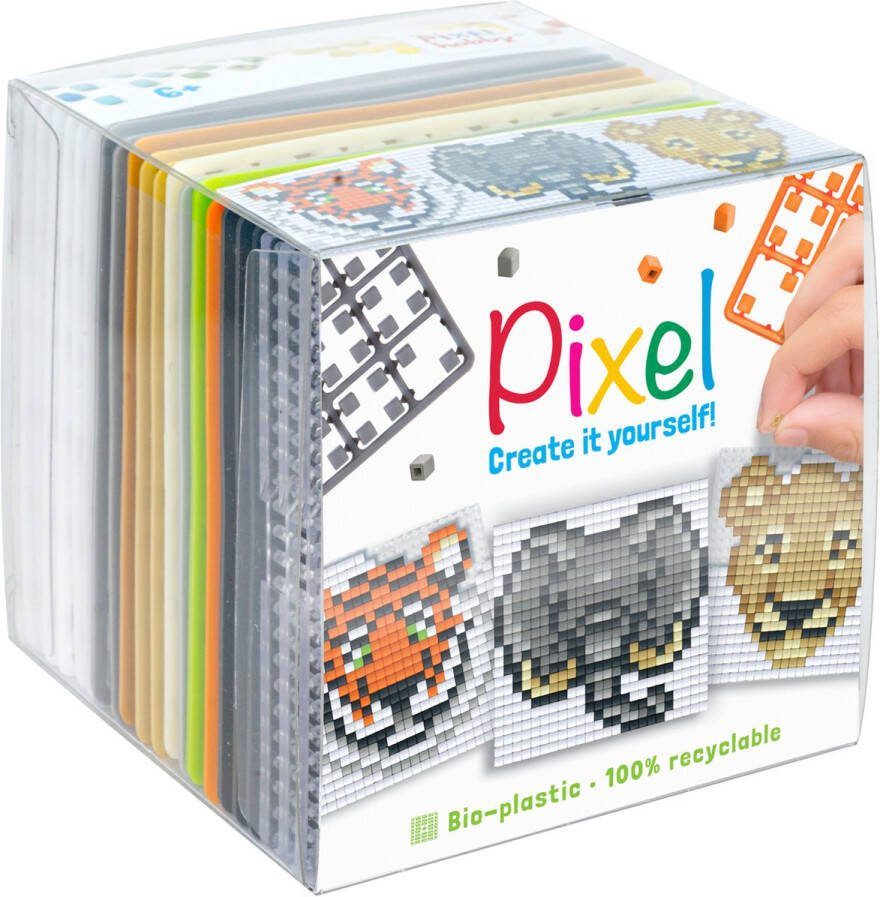 PIXELHOBBY Pixel Create it yourself kubus setje safari dieren