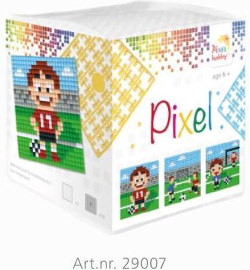 PIXELHOBBY ~Pixel mosaic set (3xbasisplaat & 18 matjes) Voetbal