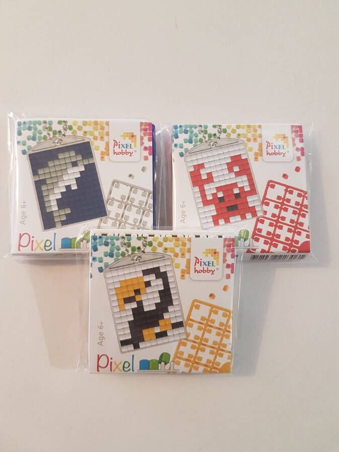 PIXELHOBBY SET 3 MEDAILLONS DOLFIJN-KRAB-TOEKAN