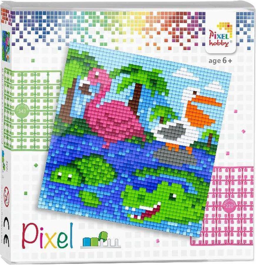 PIXELHOBBY set Dieren aan het water