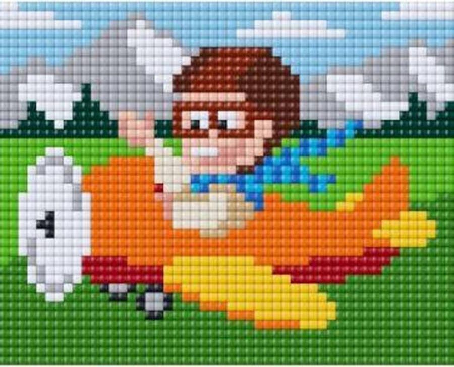 PIXELHOBBY XL Geschenkset 4 platen Vliegtuig 28001