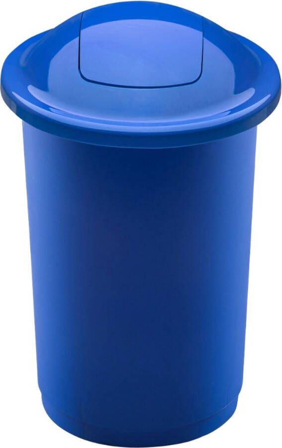 Plafor Top Bin Prullenbak voor afvalscheiding 50L – Blauw- Afvalbak voor gemakkelijk Afval Scheiden en Recycling Afvalemmer Vuilnisbak voor Huishouden Keuken en Kantoor Afvalbakken Recyclen