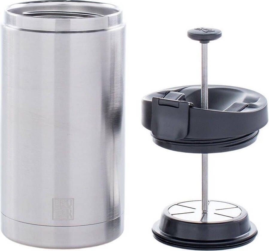 Planetary Design USA Steel Toe French press – Geborsteld Staal French press koffiemaker – cafetière – RVS – dubbelwandig extra lang warm