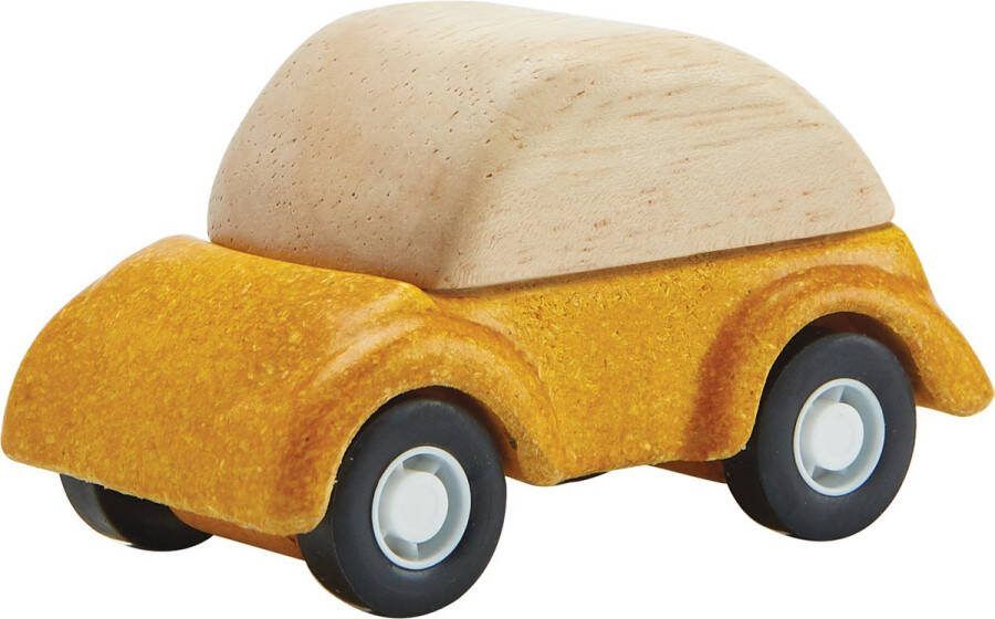 Plantoys Houten Speelgoed Gele auto
