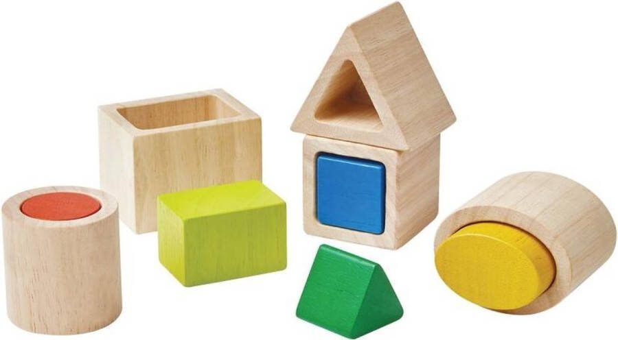 Plantoys Houten Speelgoed Geo matching blokken