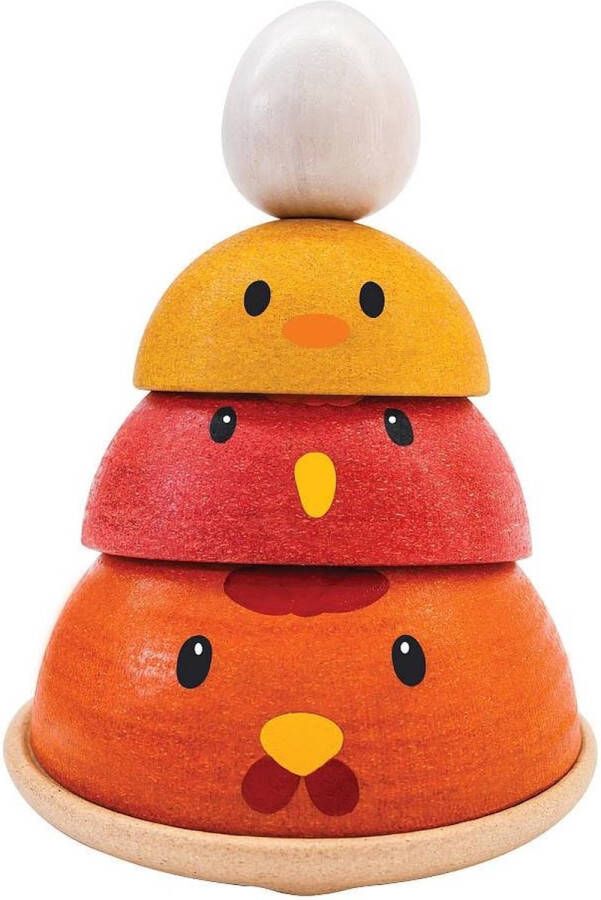 Plantoys Plan Toys houten stapelfiguur Chicken Nesting