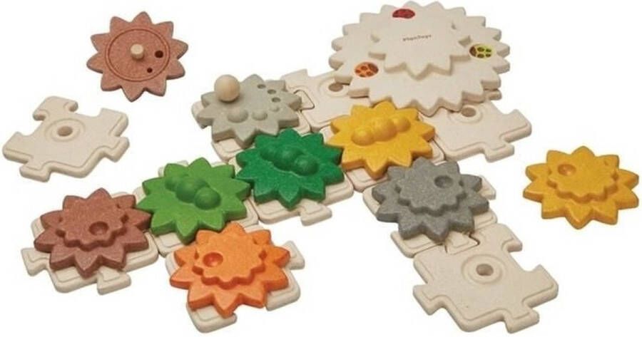 Plantoys Plan Toys houten puzzel met draaiende tandwielen