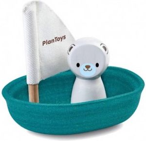 Plantoys Plan Toys houten badspeelgoed Sailing Boat Polar Bear