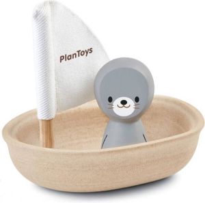 Plantoys Plan Toys houten badspeelgoed Sailing Boat Seal