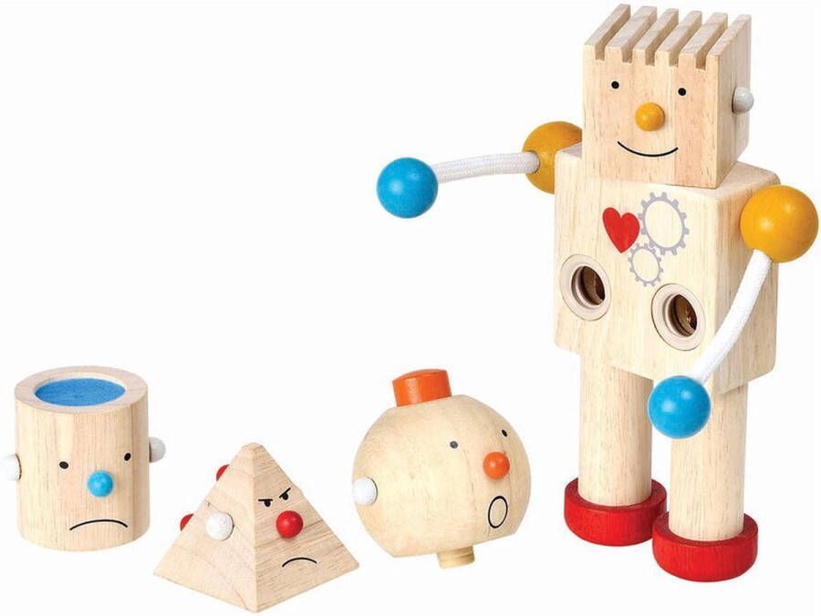 Plantoys Plan Toys houten robot met verschillende emoties