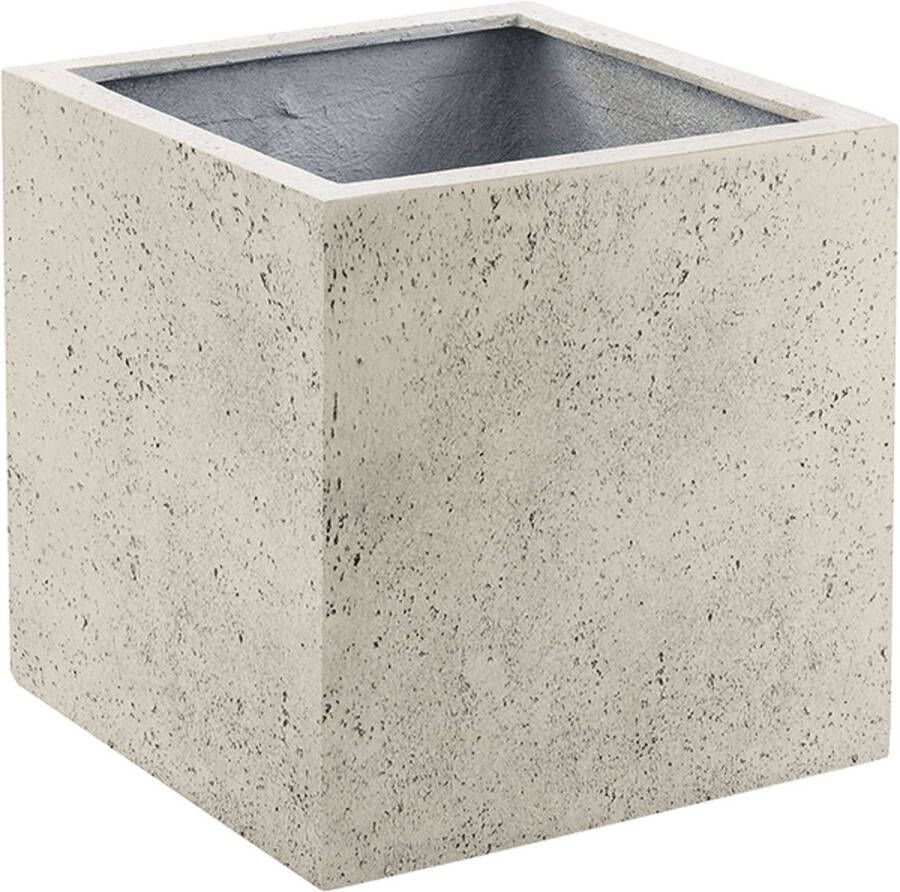 Luca lifestyle 1 stuk(s) Paris Vierkant 40 Oud wit stevige plantenbak voor buiten | Vorm Vierkant