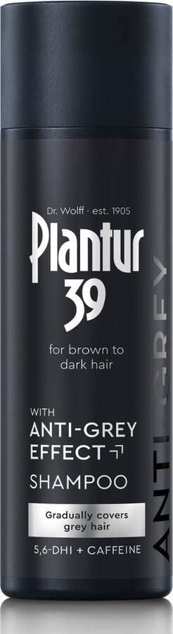 Plantur 39 Anti-Grey Effect Shampoo 1 x 200 ml- Camoufleert grijs haar geleidelijk voor bruin tot donker haar langdurige resultaten zonder te verven