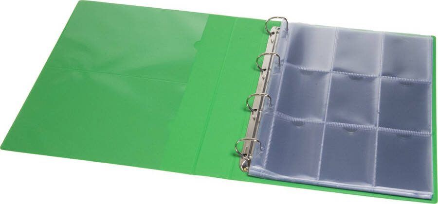 Plastic Modern Verzamelmap Deluxe voor speelkaarten en tradingcards 10 Insteekhoezen Licht Groen 180 kaartjes Map Binder Plamo