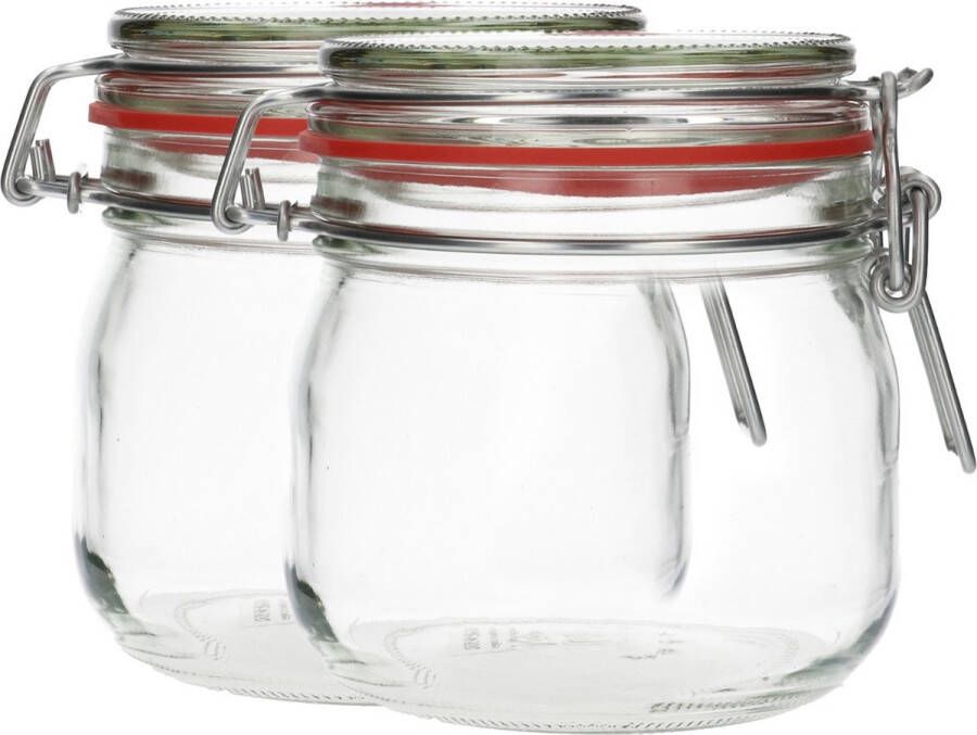 Plasticflessenshop.nl 20x Glazen Weckpot 634 ml Rond & Transparant Inmaakpotten Mason Jar Weckpotten met Deksel Confituurpotten Hervulbaar Glas 20 Potten