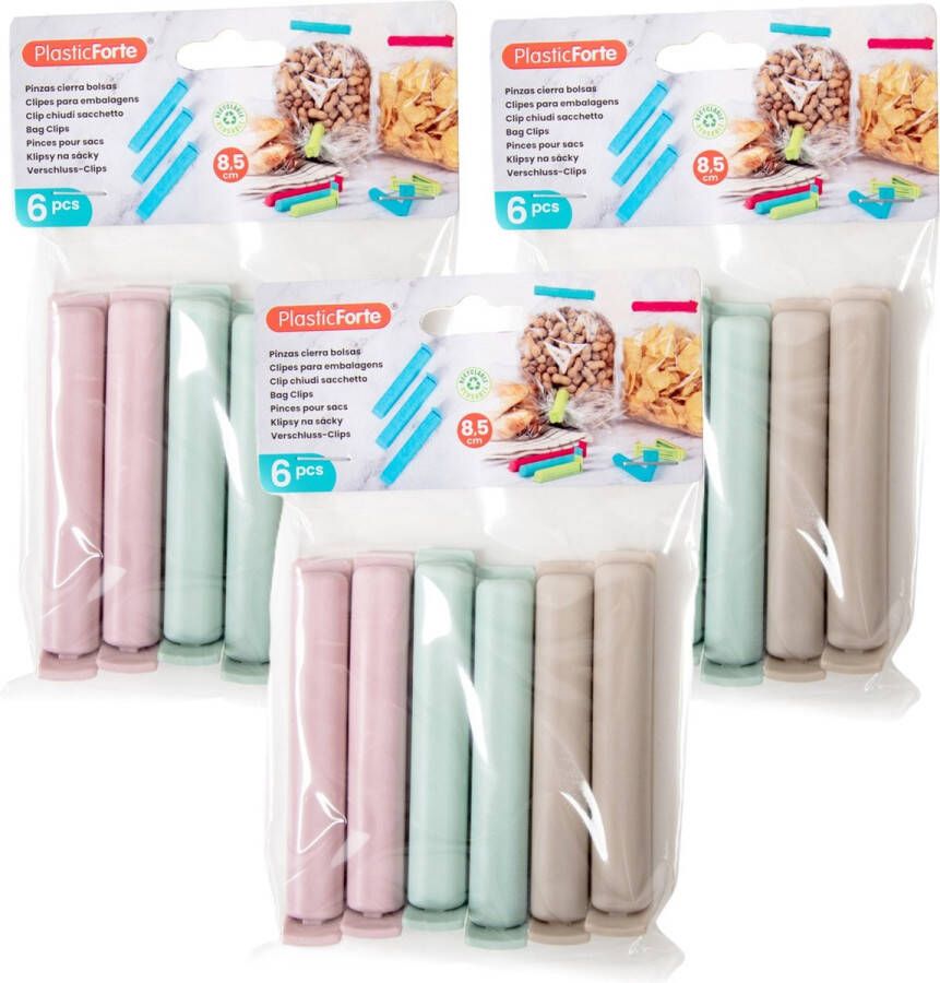 PLASTICFORTE 18x afsluitclips vershoudclips 8 cm keuken voedsel zakjes afsluiten Vershoudklemmen vershoudknijpers